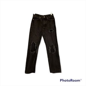 Urban Outfitters BDG Faded Black Destroyed Relaxed Straight Jeans